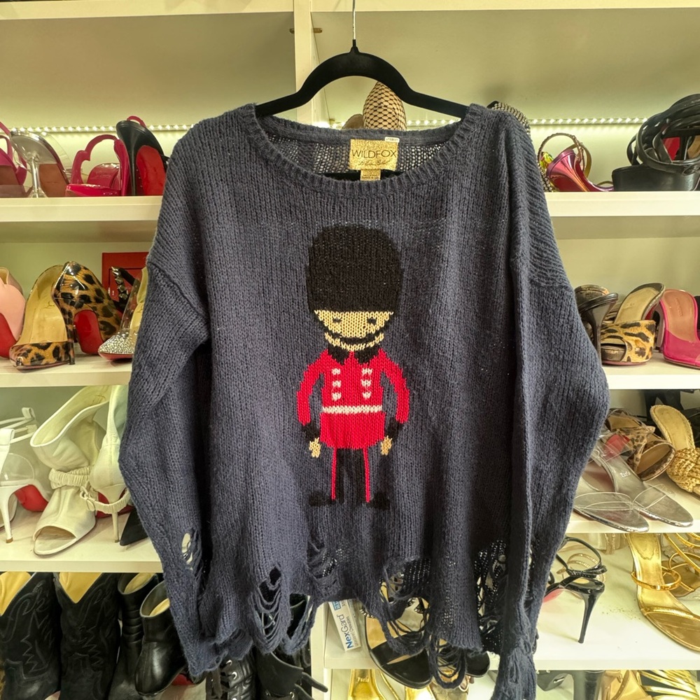 Wildfox Navy Sweater with Guard Motif